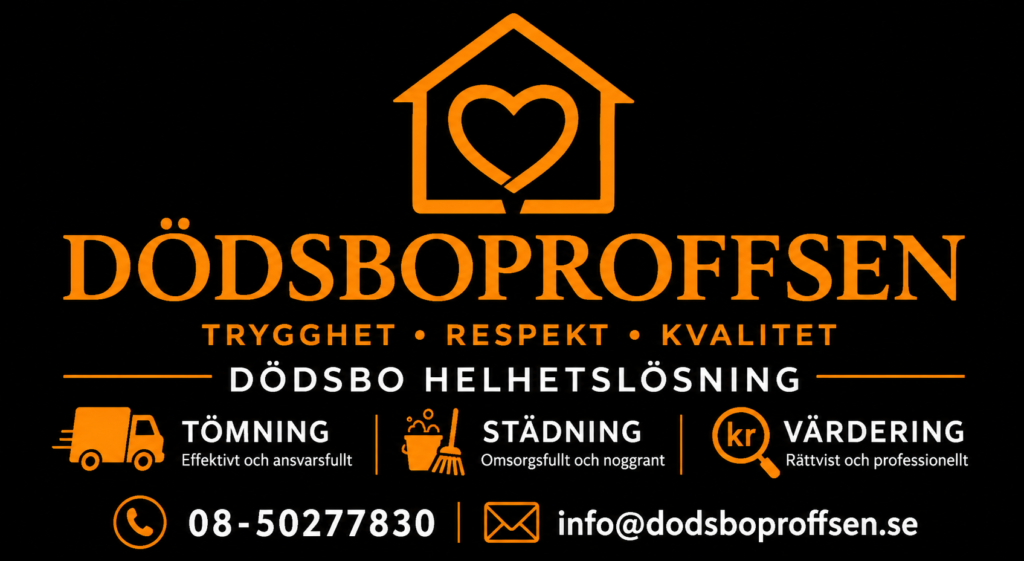 Dödsbo Proffsen erbjuder komplett hjälp med dödsbo i Halland. Vi hjälper privatpersoner, anhöriga och dödsbodelägare med tömning, sortering, värdering, bortforsling och dödsbostädning.